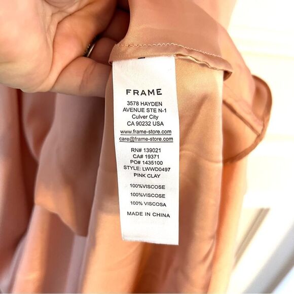 Frame Savannah Slip Dress in Pink Clay Size Large, NWT - Picture 10 of 11